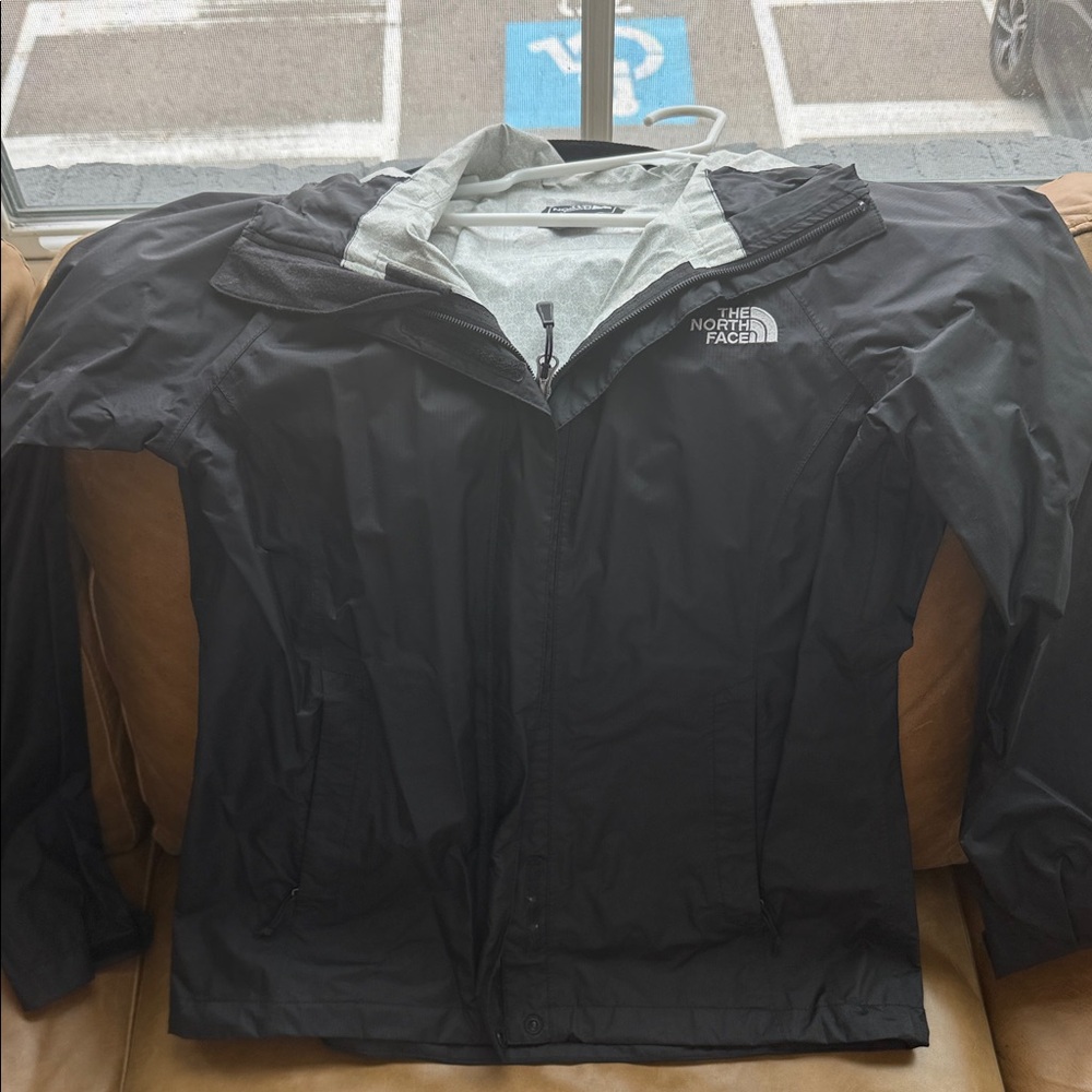 The North Face Black Hooded Rain Shell Jacket